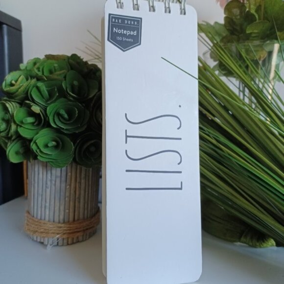 Rae Dunn "LIST" Notepad | Spiral 150 Sheets | Minimalist Stationery - Picture 4 of 4
